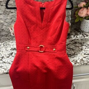 Tahari sleeveless sheath dress size 2 strawberry